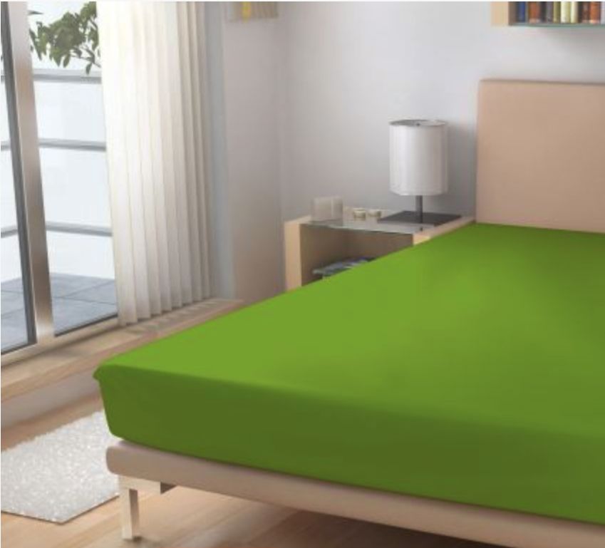 Froté prostěradlo Zelené khaki DVOJLŮŽKO